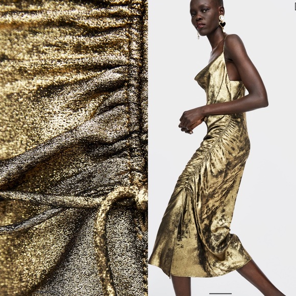 Zara lingerie style metallic dress - Picture 5 of 8